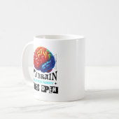 Mijn brein heeft te veel tabs open grappig sarcast koffiemok (Voorkant links)