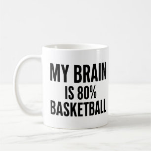 Mijn brein is 80% basketbal Grappige sport Koffiemok