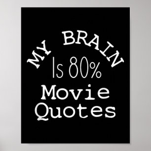 Mijn brein is 80% filmcitaten T-shirt, grappig the Poster