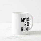 Mijn brein is 80% hardlopen Funny Runner Koffiemok (Voorkant rechts)