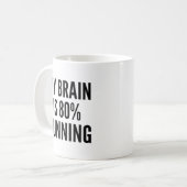Mijn brein is 80% hardlopen Funny Runner Koffiemok (Voorkant links)