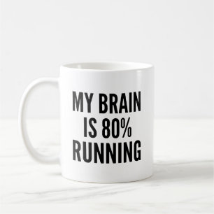 Mijn brein is 80% hardlopen Funny Runner Koffiemok