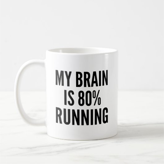 Mijn brein is 80% hardlopen Funny Runner Koffiemok (Links)