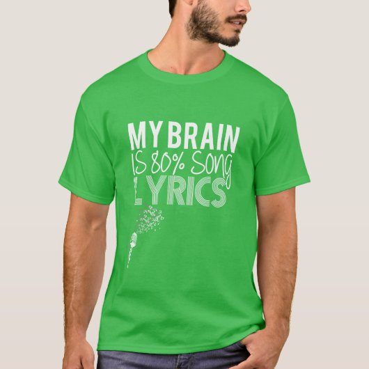 Mijn brein is 80 liedteksten jongen t-shirt (Voorkant)