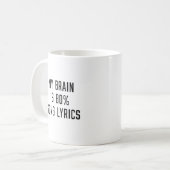 Mijn brein is 80% liedteksten koffiemok (Voorkant links)