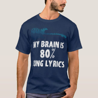 Mijn brein is 80 liedteksten vintage gitaar meisje t-shirt