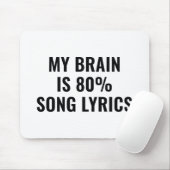 Mijn brein is 80 procent songtekst muismat (Met muis)