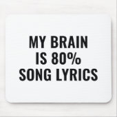 Mijn brein is 80 procent songtekst muismat (Voorkant)