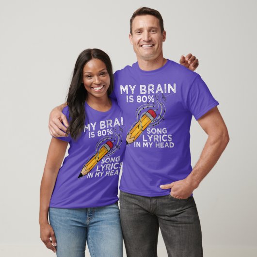 Mijn brein is 80 songtekst in mijn hoofdmuziek t-shirt (Unisex)