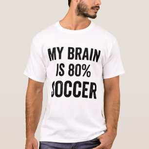 Mijn brein is 80% voetbal grappige liefhebber graf t-shirt