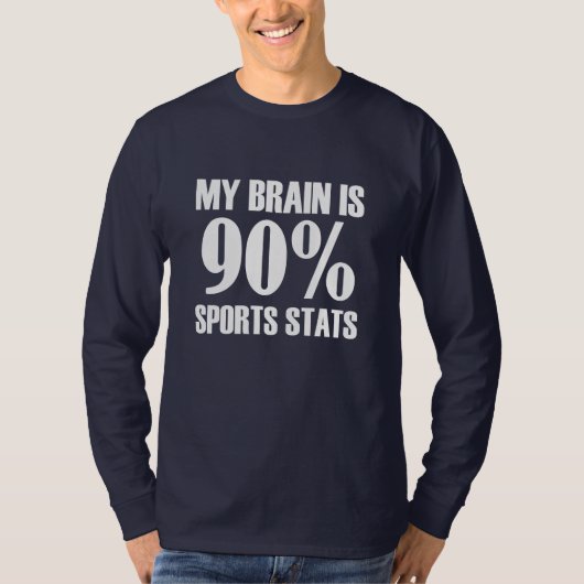 Mijn brein is 90% sportschokken grappig t-shirt (Voorkant)