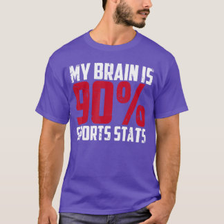 Mijn brein is 90 sportstatistieken atleet sportjou t-shirt