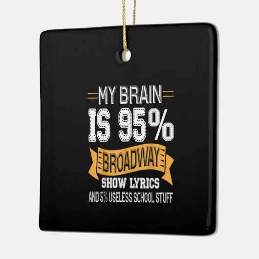 Mijn brein is 95 transeuropese lyrische actrice keramisch ornament (Links)