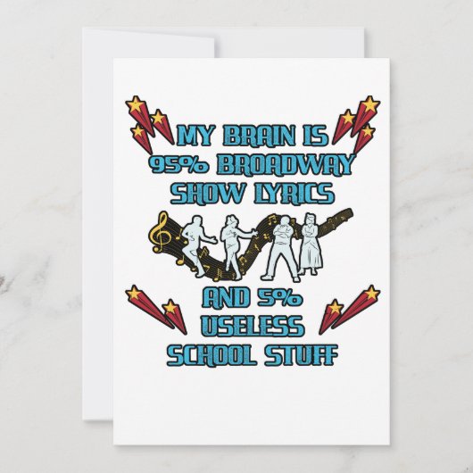Mijn brein is 95% van de Lyrics Actoractrice van h Bedankkaart (Voorkant)