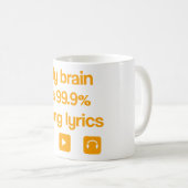 Mijn brein is 99,9% songtekst koffiemok (Voorkant rechts)