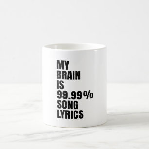 Mijn brein is songteksten koffiemok