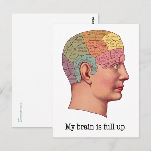 Mijn brein is vol briefkaart (Voorkant / Achterkant)