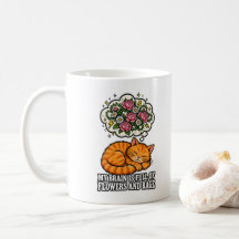 Mijn brein zit vol bloemen en woede mok - Grappig