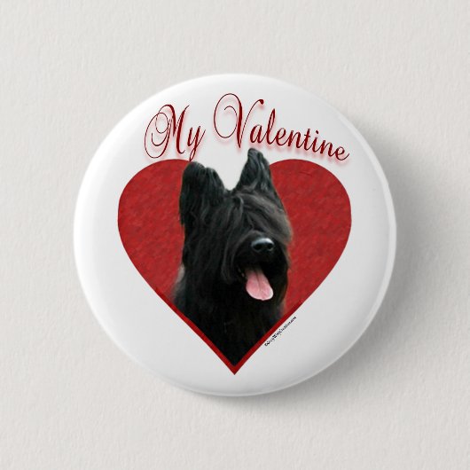 Mijn Briard Valentijn Ronde Button 5,7 Cm (Voorkant)