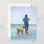 Mijn Briefkaart met de Greyhound Dog Art (Voorkant / Achterkant)