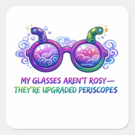 Mijn Bril Is Niet Roze – Verbeterde Periscopen Vierkante Sticker