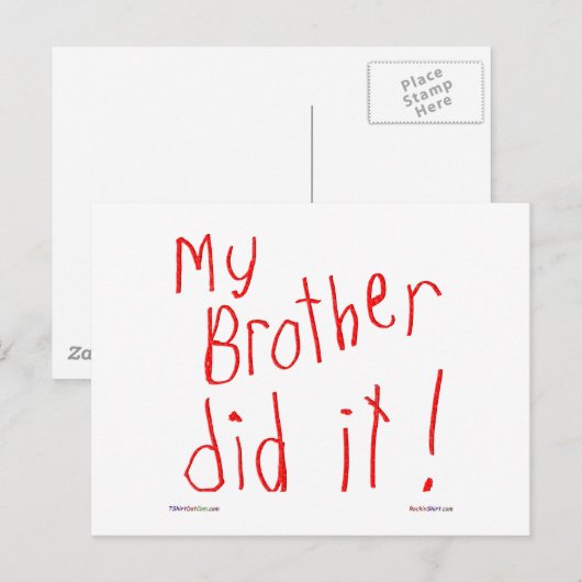 Mijn broer deed het! Briefkaart (Voorkant / Achterkant)