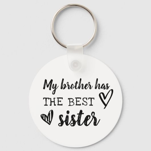 mijn broer heeft de beste zusje schattig hart gekr sleutelhanger (Voorkant)