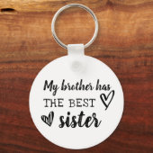 mijn broer heeft de beste zusje schattig hart gekr sleutelhanger (Voorkant)