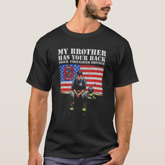Mijn broer heeft je achterpoot brandweerbroer t-shirt (Voorkant)