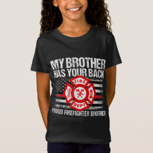 Mijn broer heeft je achterste brandweergezin gesch t-shirt