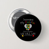 Mijn broer Inspirerend autisme Awarene steunen Ronde Button 5,7 Cm (Voorkant /achterkant)