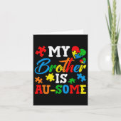 Mijn broer is au-some autisme bewustzijn maand sup kaart (Voorkant)