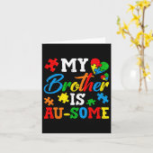 Mijn broer is au-some autisme bewustzijn maand sup kaart (Gele Bloem)