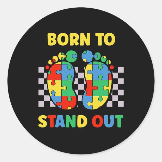 Mijn broer is autisme bewustzijn autistisch Li Ronde Sticker (Voorkant)