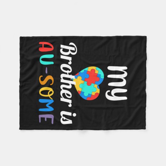 Mijn broer is bewust van autisme fleece deken (Voorkant (Horizontaal))