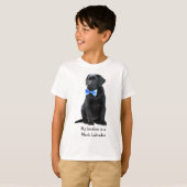 Mijn broer is Black Lab - Black Labrador Puppy Boy T-shirt (Voorkant volledig)