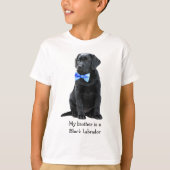 Mijn broer is Black Lab - Black Labrador Puppy Boy T-shirt (Voorkant)