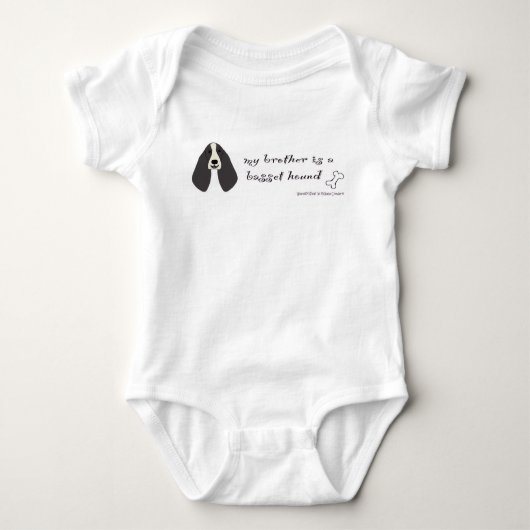 Mijn broer is een Basset Hound Romper (Voorkant)