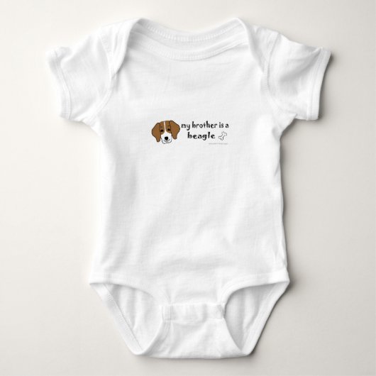 mijn broer is een beagle romper (Voorkant)