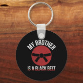 Mijn broer is een Black Belt Martial Arts T-shirt  Sleutelhanger (Voorkant)