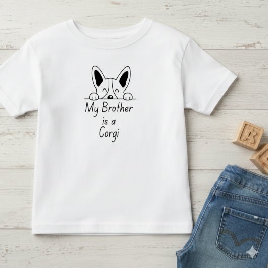 'Mijn broer is een Corgi' Speelse, hondenliefhebbe Kinder Shirts