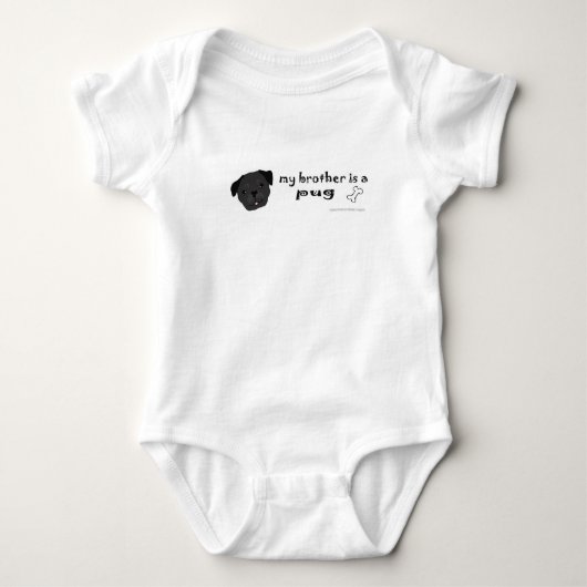 Mijn broer is een Pug Romper (Voorkant)