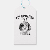 Mijn broer is een Sheepadoodle Funny Doodle Dog Cadeaulabel (Voorkant)
