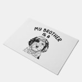 Mijn broer is een Sheepadoodle Funny Doodle Dog Deurmat (Schuin)