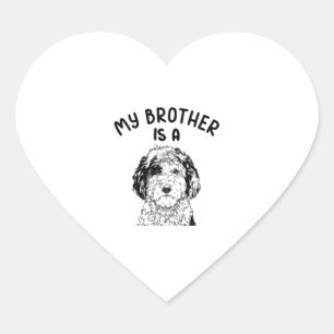 Mijn broer is een Sheepadoodle Funny Doodle Dog Hart Sticker