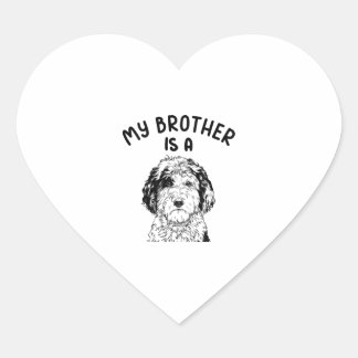 Mijn broer is een Sheepadoodle Funny Doodle Dog Hart Sticker