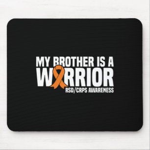 Mijn broer is een Warrior Oranje Ribbon RSDCRPS Aw Muismat
