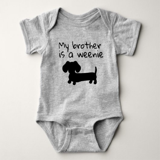 Mijn broer is een Wiener Dog Baby Gift Romper (Voorkant)