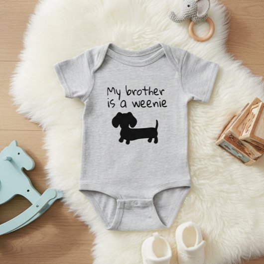 Mijn broer is een Wiener Dog Baby Gift Romper