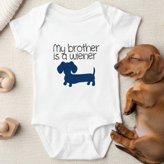 Mijn broer is een Wiener Outfit Baby Aankondiging Romper